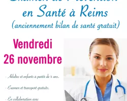 Examen de prévention de santé à Reims territoire de Sainte Ménehould